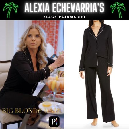 PJ Party // Get Details On Alexia Echevarria’s Black Pajama Set With The Link In Our Bio #RHOM #AlexiaEchevarria 
