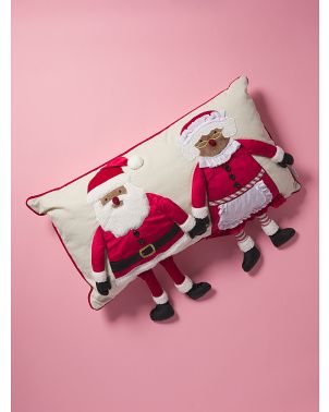 16x28 Claus Couple Dangle Legs Pillow | Seasonal Decor | HomeGoods | HomeGoods