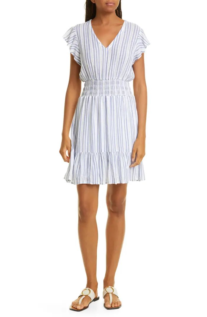 Rails Tara Smocked Waist Stripe Linen Blend Dress | Nordstrom | Nordstrom
