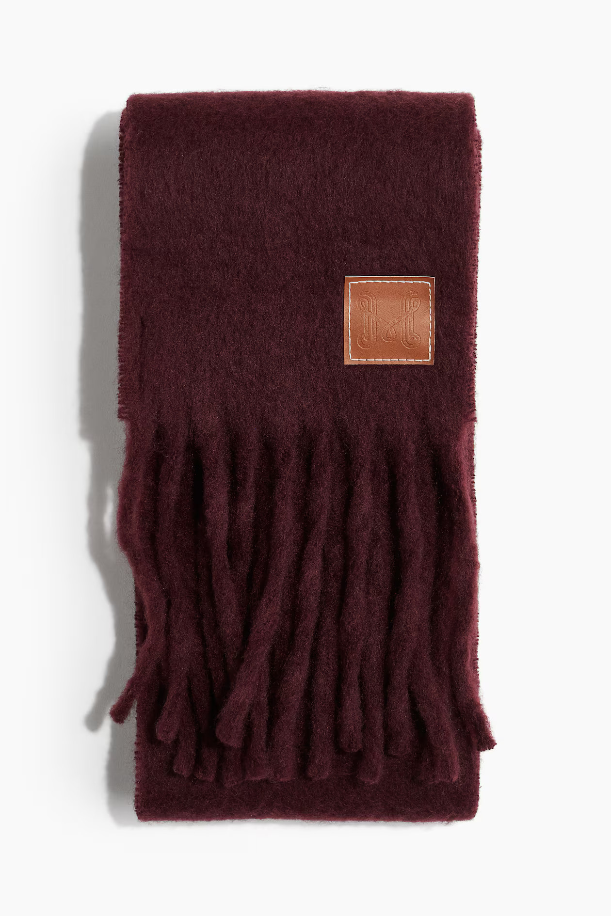 Fluffy scarf - Burgundy - Ladies | H&M GB | H&M (UK, MY, IN, SG, PH, TW, HK)