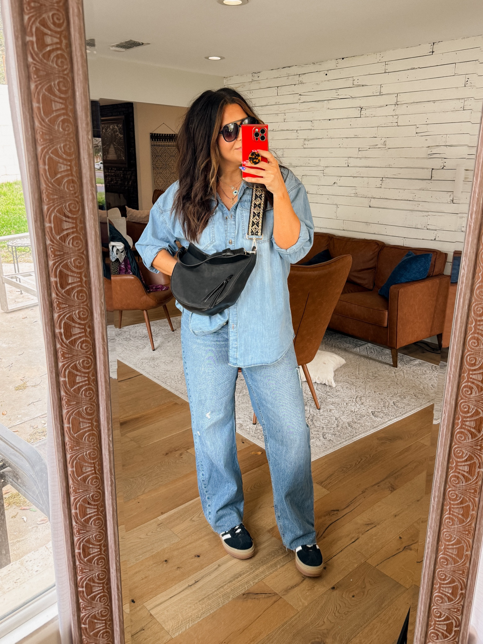 Denim on denim 
Denim/chambray shirt: XL
Jeans: 14
Adidas Gazelle: TTS


#LTKstyletip #LTKfindsunder50 #LTKmidsize