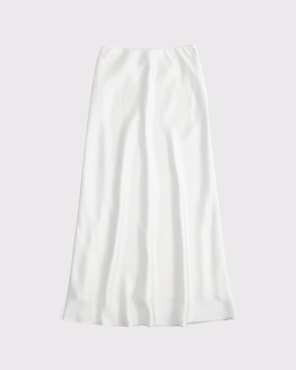 Mid Rise Satin Maxi Skirt | Abercrombie & Fitch (US)