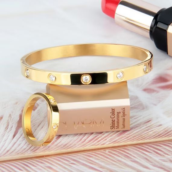 Love Bracelet Ring Set/ Silver Jewelry/gold Jewelry/cuff | Etsy | Etsy (US)