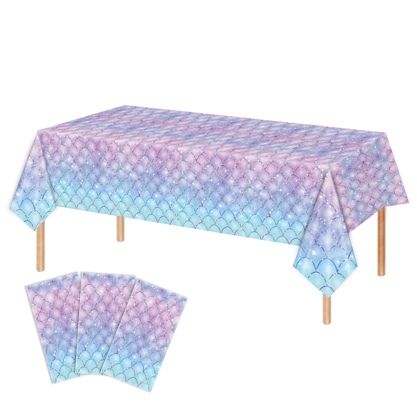 Amazon.com: XUELIREN 3PCS Mermaid Tablecloth for Girls 1st 2nd Birthday Party Under the Sea Princess Themed Table Cover for Baby Shower First Decorations Rectangle Table Cover-54x108in : Toys & Games | Amazon (US)