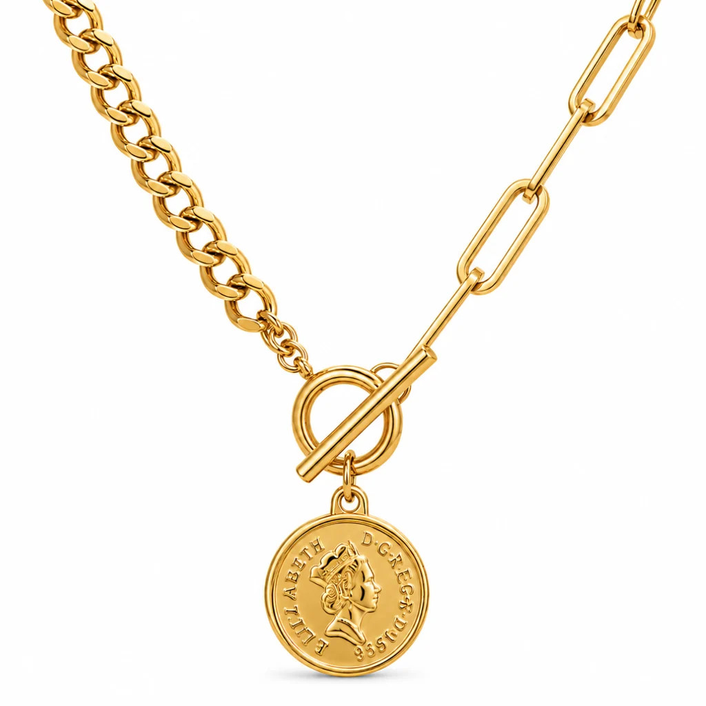 Stacie Toggle Chain Coin Necklace | Ellie Vail Jewelry
