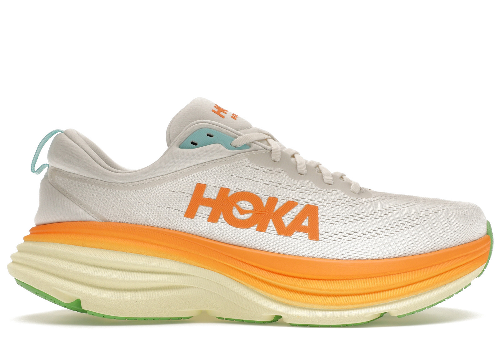 Men's Hoka One One Bondi 8 Sneakers in Blanc De Blanc/Solar | StockX