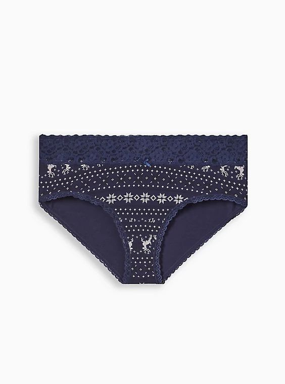 Cotton Mid-Rise Cheeky Lace Trim Panty | Torrid (US & Canada)