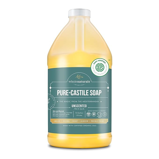 WHOLENATURALS Pure Castile Soap Liquid, EWG Verified & Certified Palm Oil Free Unscented, Natural... | Amazon (US)