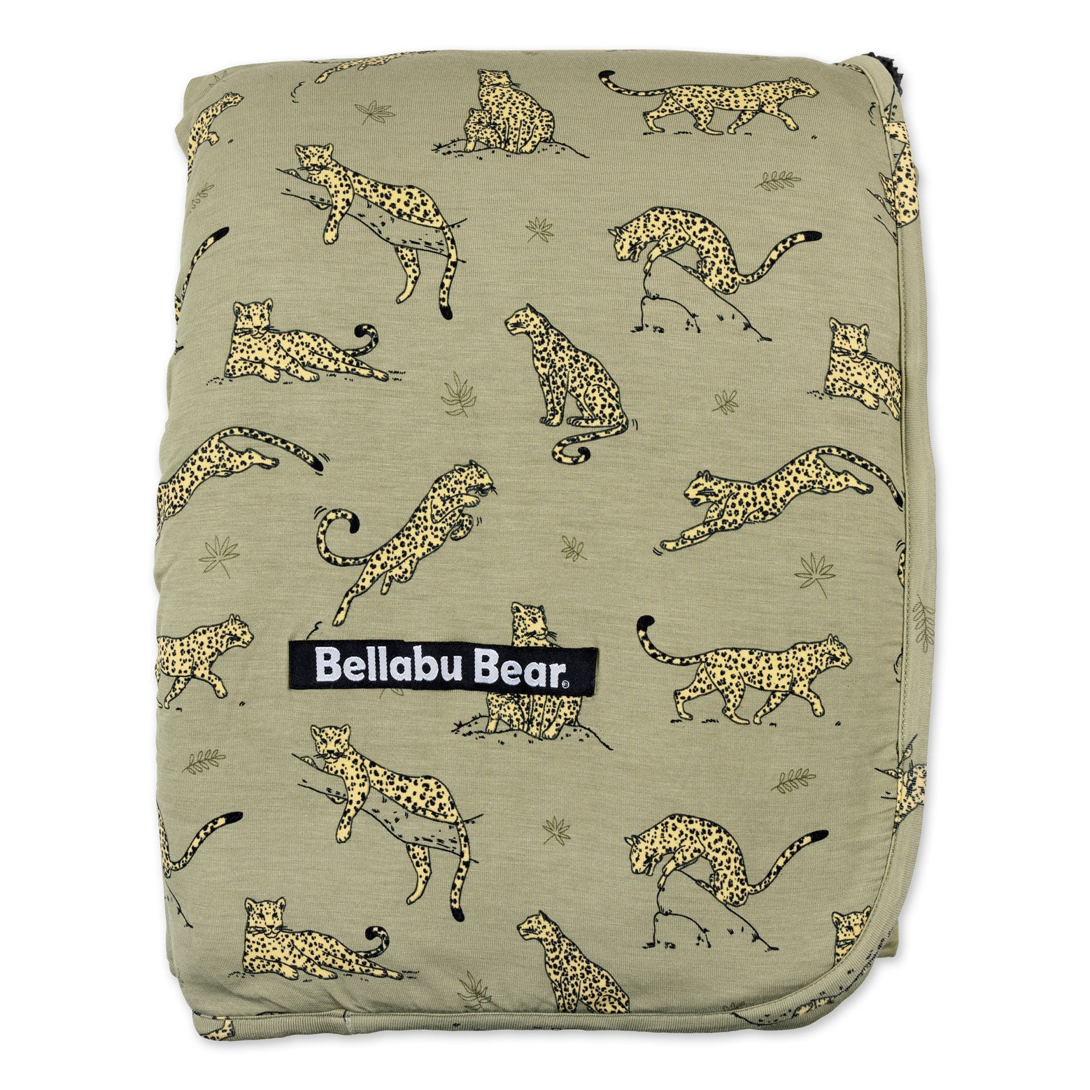 Sage & Spots Leopard Bamboo Sherpa Blanket | Bellabu Bear