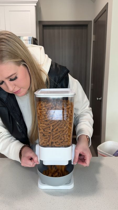 The coolest pantry find! This dispenser works for cereal, pasta, etc. and is so helpful at making sure I use my oldest pasta in my kitchen first, so I can cycle through it in the right order! Such a pretty kitchen find and would be so convenient for cereal for kids!

#LTKfindsunder50 #LTKfamily #LTKhome