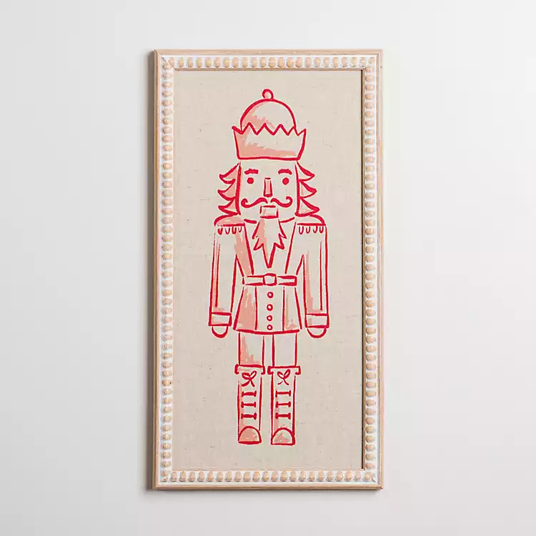 Nutcracker on Linen Framed Art Print | Kirkland's Home