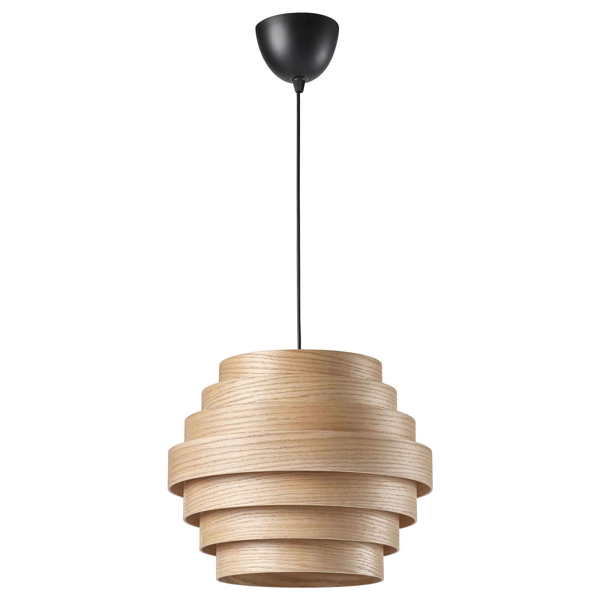 DYKARKLOCKA / HAVSDJUP pendant lamp, white stained oak veneer/black, 153/4"  - IKEA | IKEA US