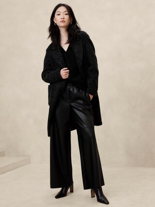 Vegan Leather Wide-Leg Pull-On Pant | Banana Republic Factory
