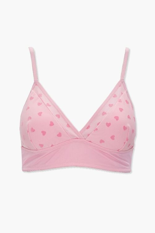 Heart Print Mesh Bralette | Forever 21 (US)