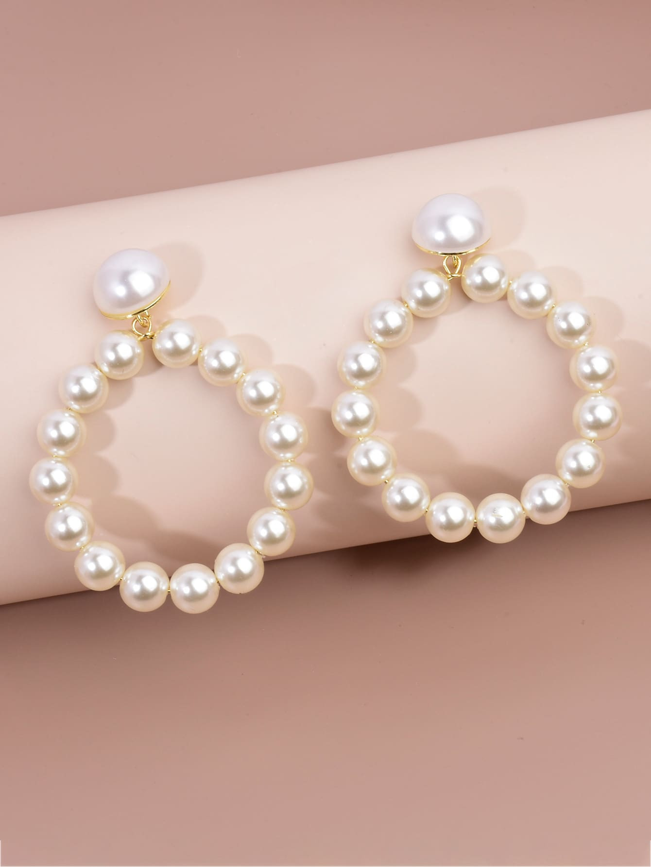 Faux Pearl Beaded Drop Earrings | SHEIN
