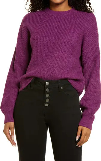 Rib Crop Crewneck Sweater | Nordstrom
