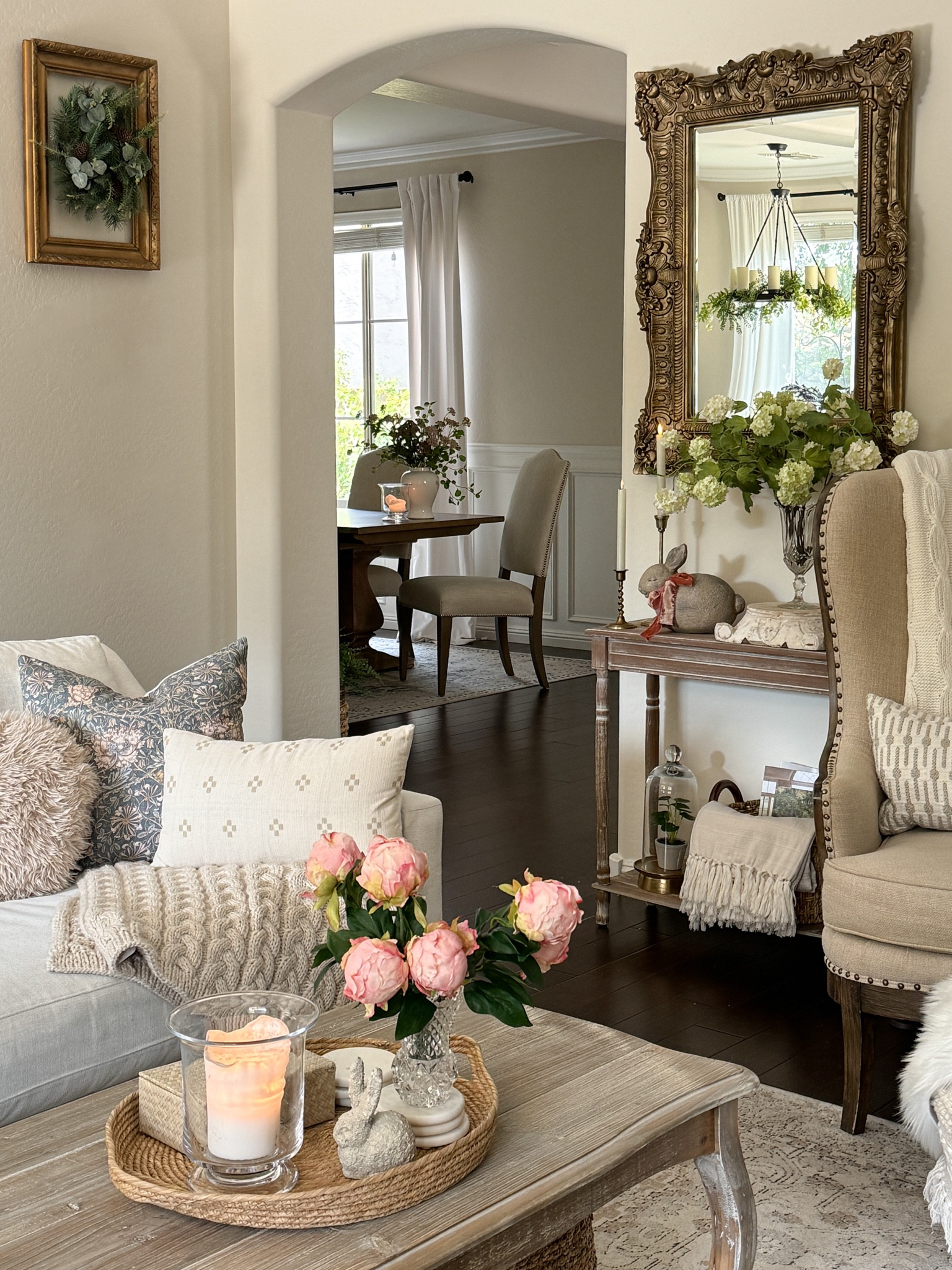 Spring decor for the living room.


Faux florals, pink peony, real touch flowers, faux tulips, gold mirror, Amazon home decor, gold bunny, brass bunny, neutral pillow covers, spring floral pillow covers, spring decor 2024

#LTKSeasonal #LTKhome