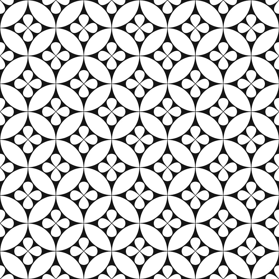 FloorPops FP3564 Fleur Peel & Stick Floor Tiles, Black | Amazon (US)