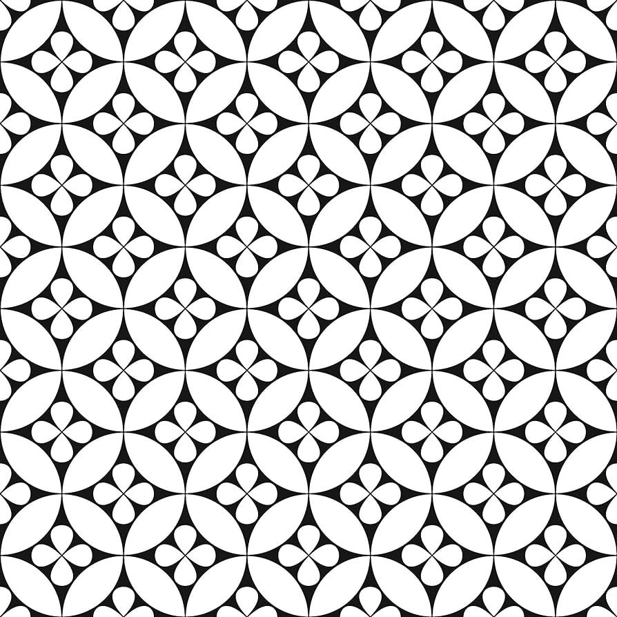 FloorPops FP3564 Fleur Peel & Stick Floor Tiles, Black | Amazon (US)