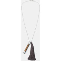 Zara - Metal Fringed Tube Necklace - Silver - M - Woman | Zara US