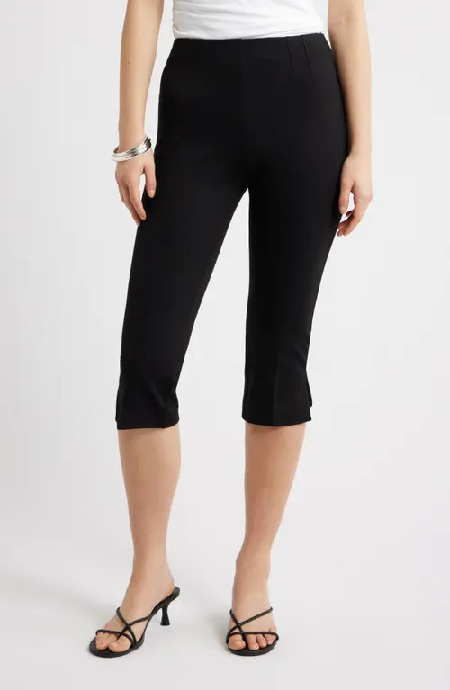 Open Edit Stretch Twill Capri Pants in Black at Nordstrom, Size Medium | Nordstrom