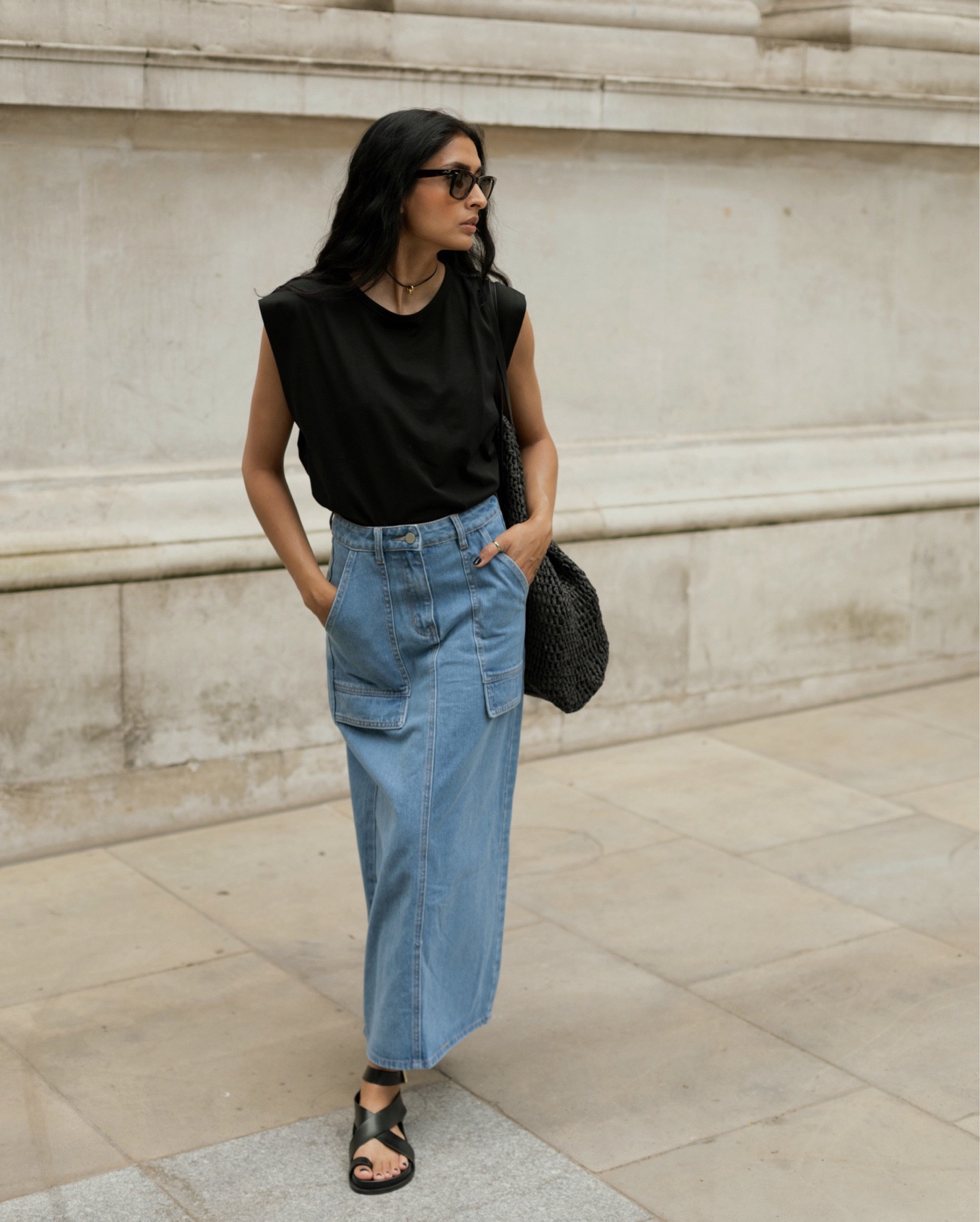 Bringing the cargo to my favourite denim piece, the denim skirt. Paired with a minimal tank top for a super chic duo! You can get an extra 20% off @warehouse with code YATRI20. #WHICONS 

(Paid Partnership)

#LTKeurope #LTKstyletip #LTKunder100