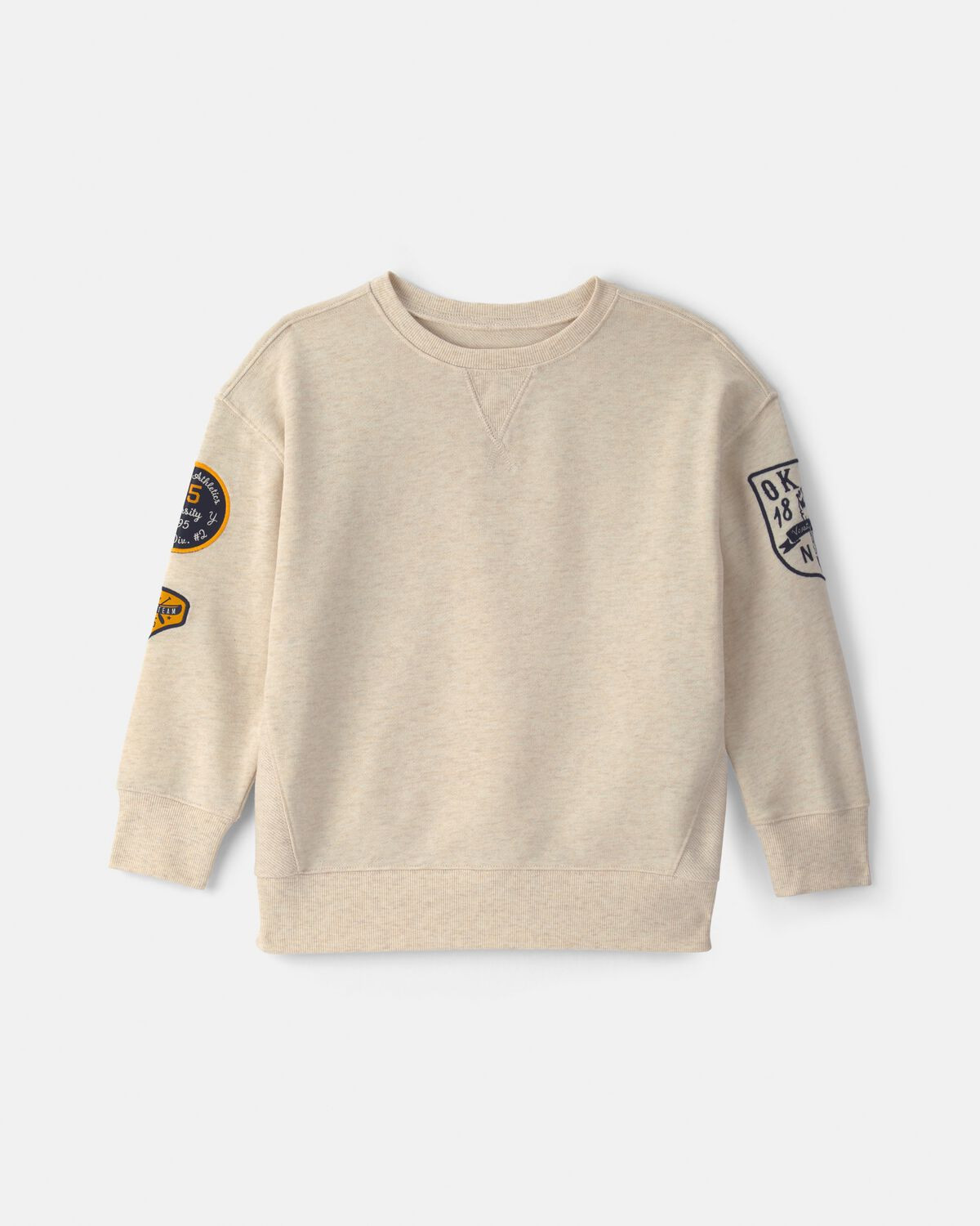 Boys Logo Patch French Terry Pullover Sweatshirt - Cream | Carter's Inc