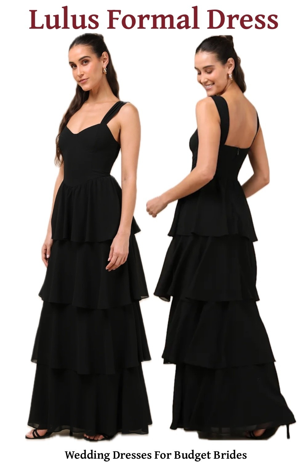 Black long evening gown at Lulus and only $40! 

Special occasion dresses, prom dresses, wedding guest dresses, formal dresses, black dresses. 

#LTKSeasonal #LTKWedding