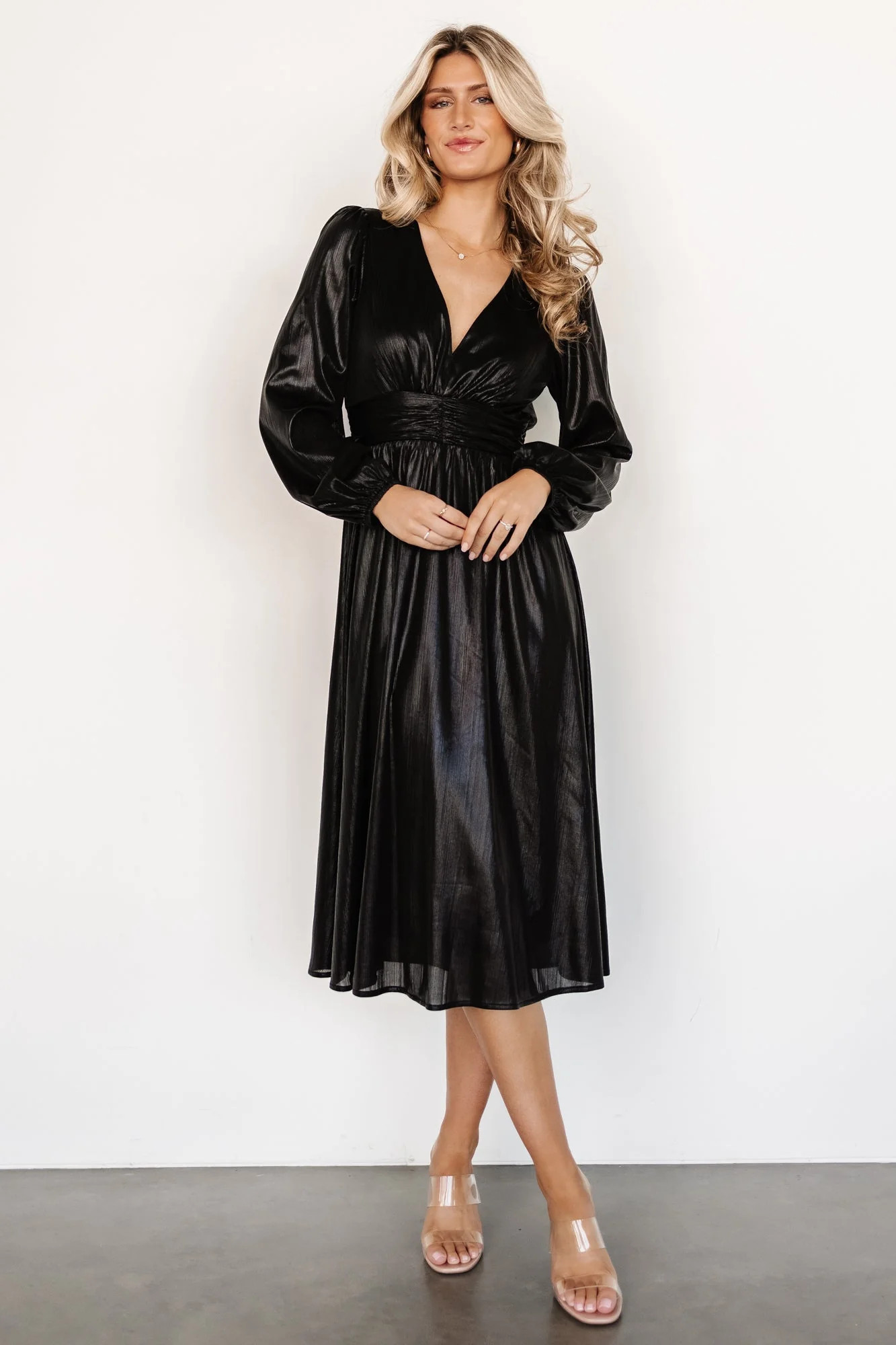 Aisha Shimmer Dress | Black | Baltic Born