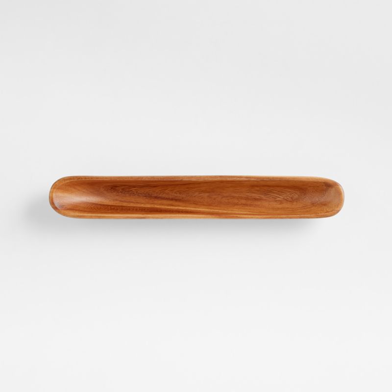 Tondo Acacia Wood Olive Boat + Reviews | Crate & Barrel | Crate & Barrel