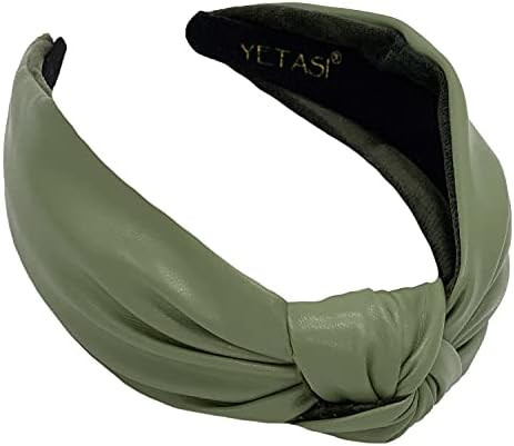 Green Headband is Classy. Leather Knotted Headband for Women is a Olive Green Faux Leather headba... | Amazon (US)