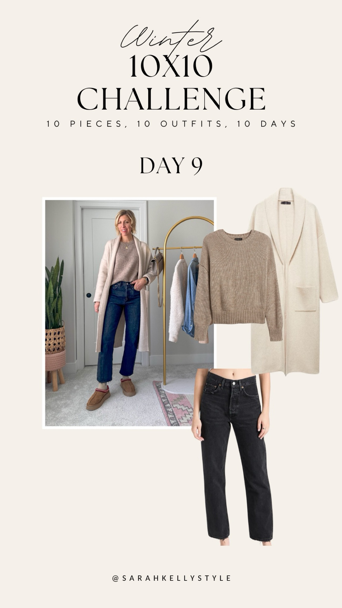 Winter 10x10 Challenge - 10 pieces, 10 outfits, 10 days - Wide Leg Jeans, High Rise Straight Jeans, Vegan Leather Straight Pants, Bouclé Cardigan, Oversized Wool-Cotton Sweater, Lightweight Cashmere Turtleneck Sweater, Mid Rise Straight Jeans, Stripe Sweater, Oversized Knitted Coat, Chambray Shirt

#LTKstyletip #LTKSeasonal #LTKover40