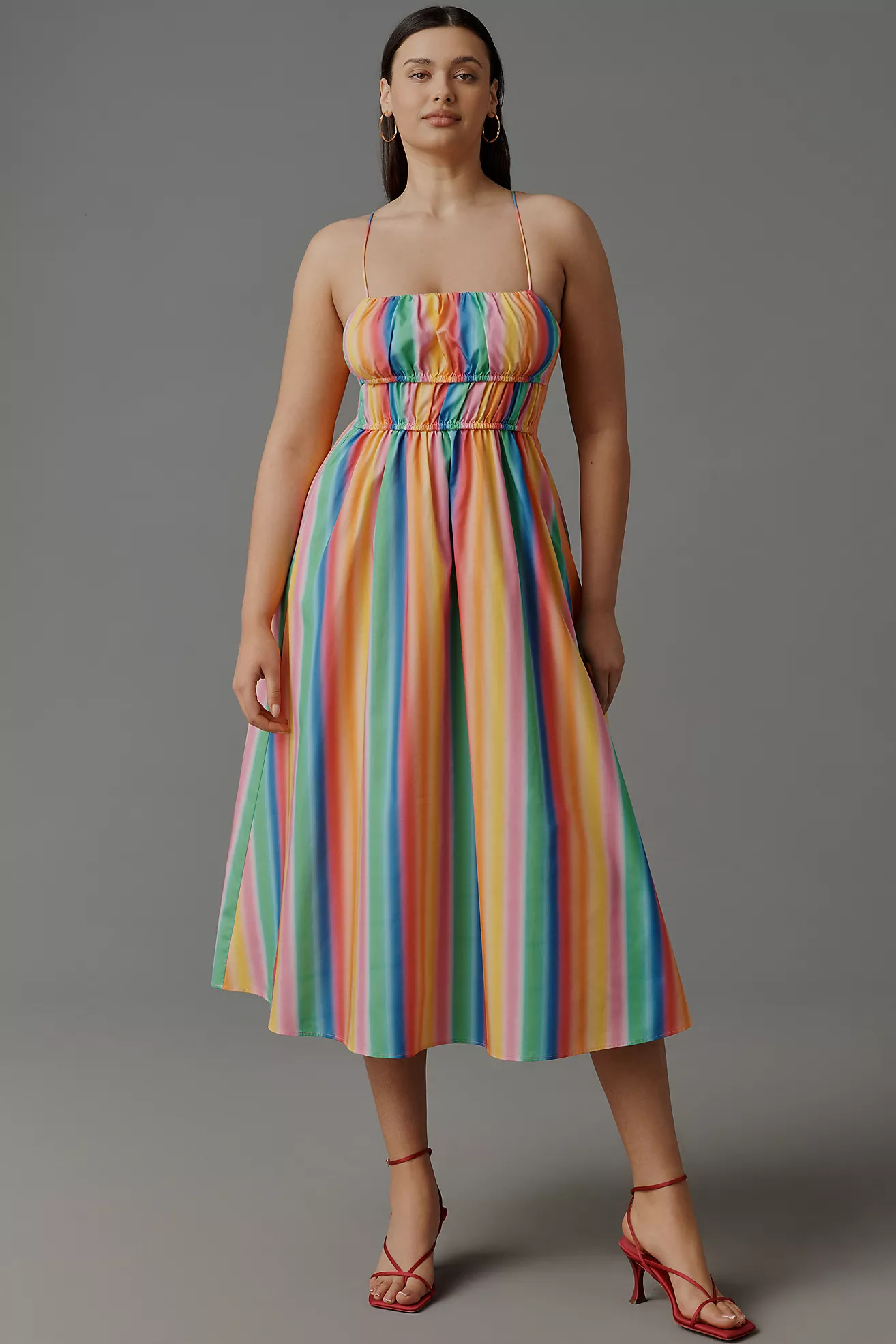 English Factory Petite Sleeveless Back-Cutout Midi Dress | Anthropologie (US)