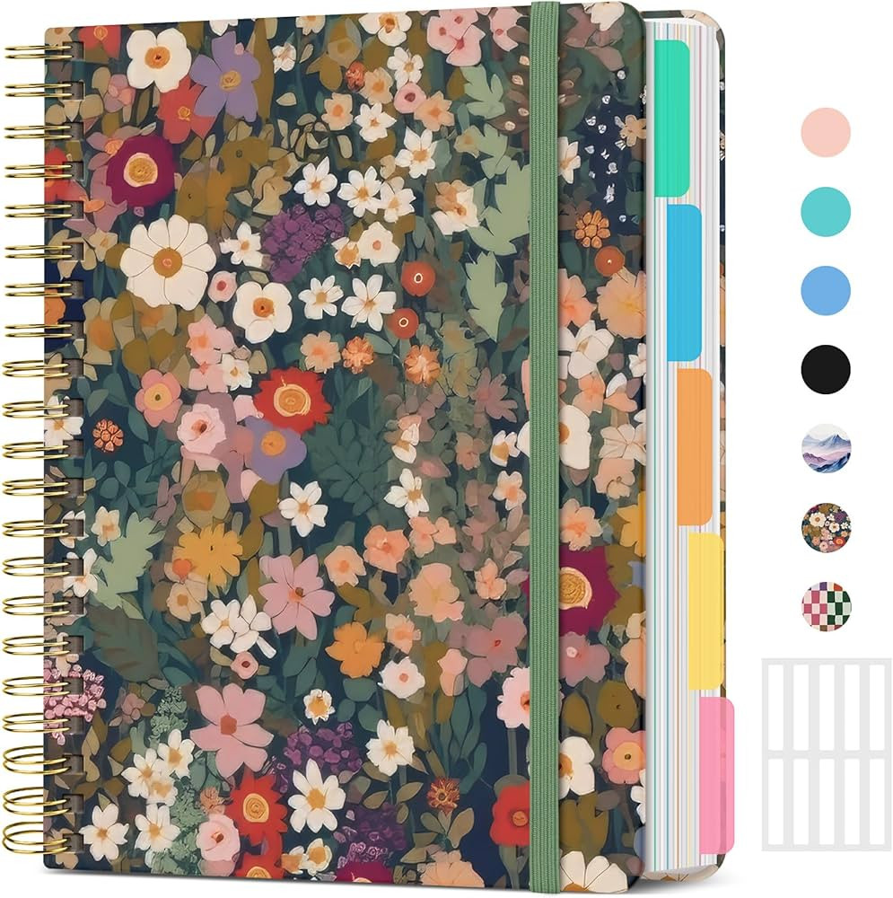 Large Spiral Lined Notebooks for Work With Removable Dividers & Tabs, 8.5"x11" Hardcover 5 Subjec... | Amazon (US)