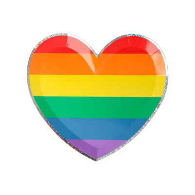 Meri Meri Rainbow Heart Small Plates | Target