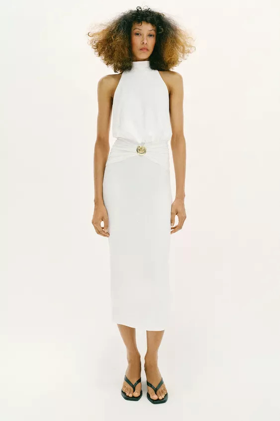 DRAPED HALTERNECK DRESS | Zara UK