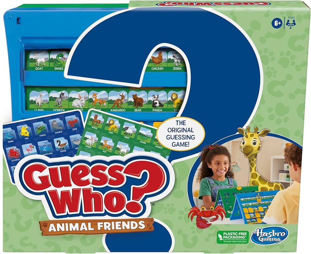 Hasbro Gaming Guess Who? Animal Friends Game, Includes 2 Double-Sided Animal Sheets, 2-Player Boa... | Amazon (US)