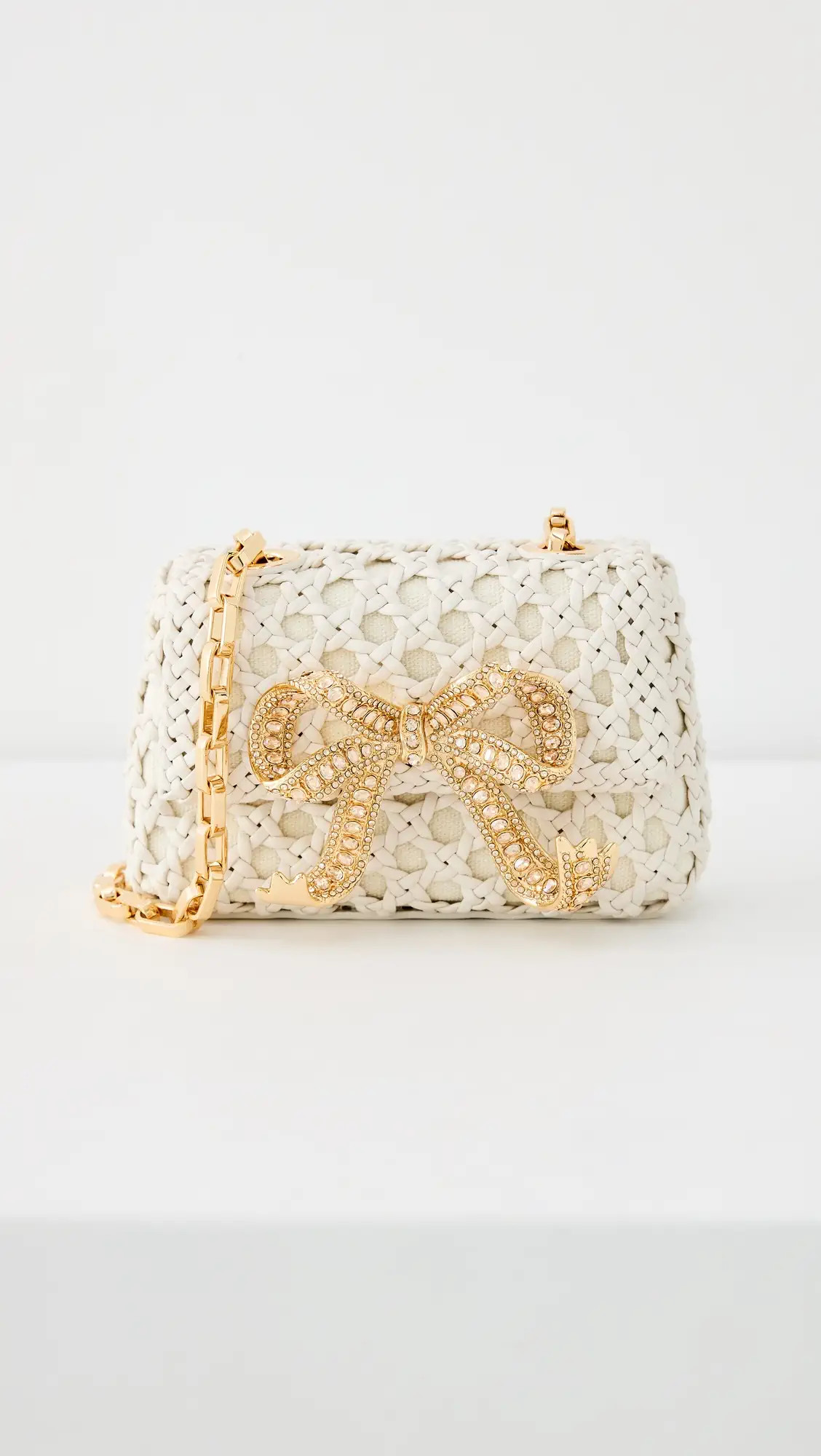 Self Portrait Cream Woven Leather Micro Bag | Shopbop | Shopbop