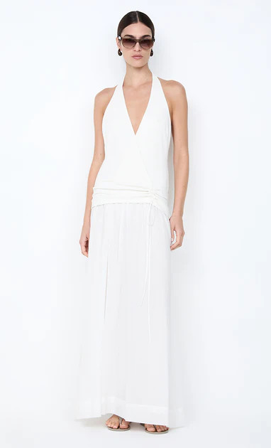 SABRINE HALTER MAXI DRESS - IVORY/WHITE | Bec & Bridge (Global)