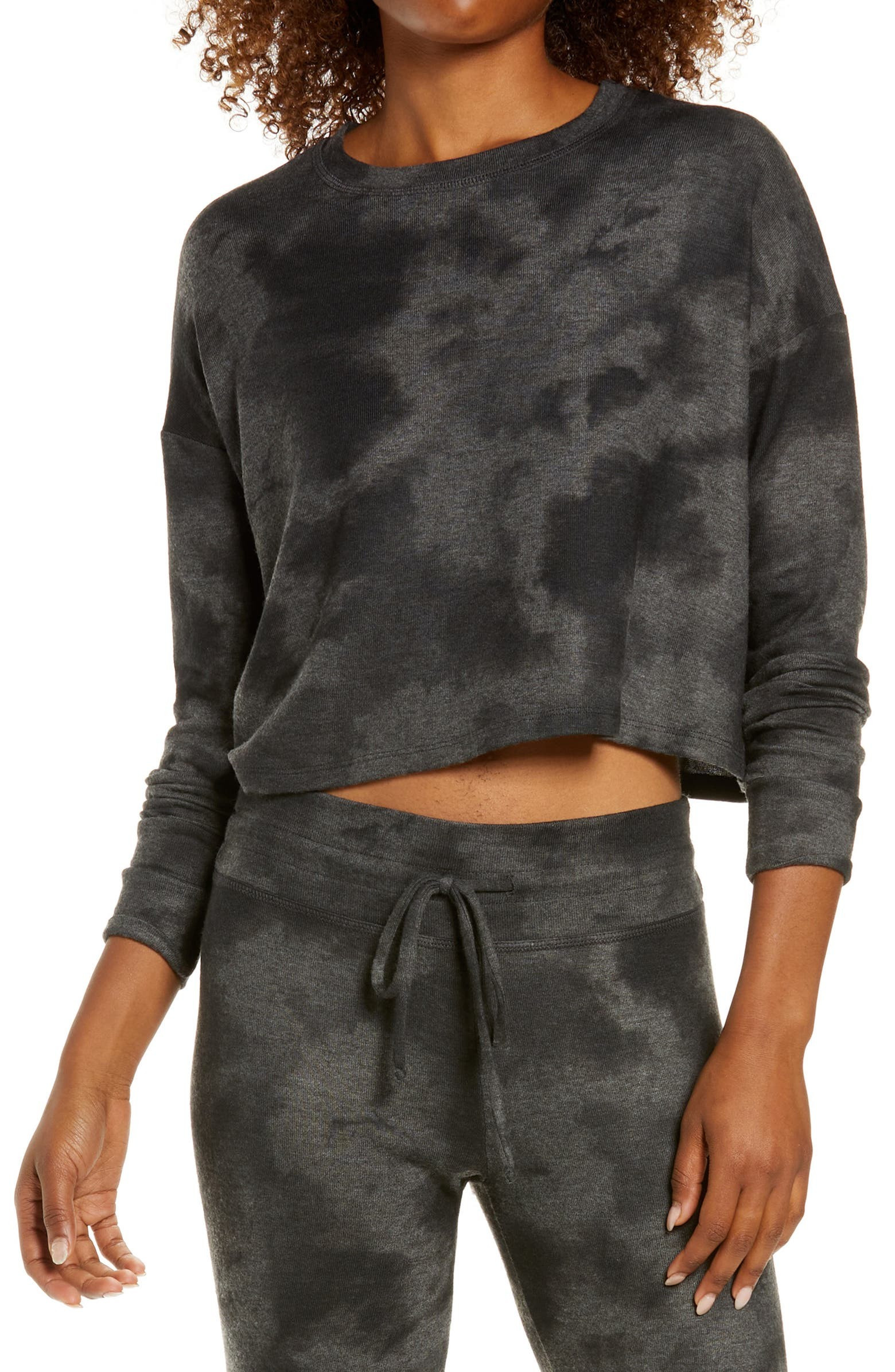 Brushed Up Print Long Sleeve Crop Top | Nordstrom | Nordstrom