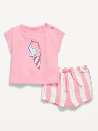 Ringer Graphic T-Shirt and Shorts Set for Baby | Old Navy (US)