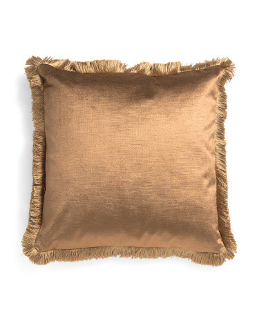 Made In Usa 20x20 Velvet Fringe Luxury Pillow | TJ Maxx