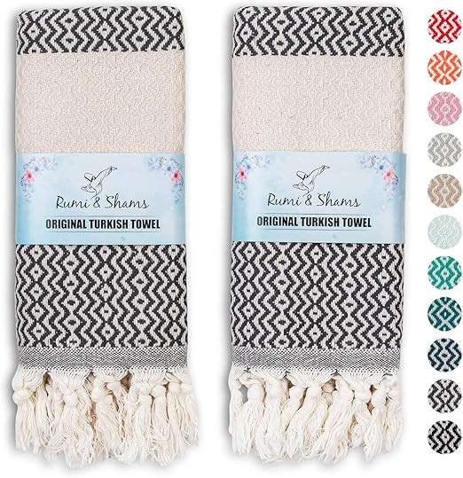 Rumi&Shams | Turkish Hand Towel for Bathroom | 2 pcs Decorative Towels for Bathroom | 100% Cotton... | Amazon (US)
