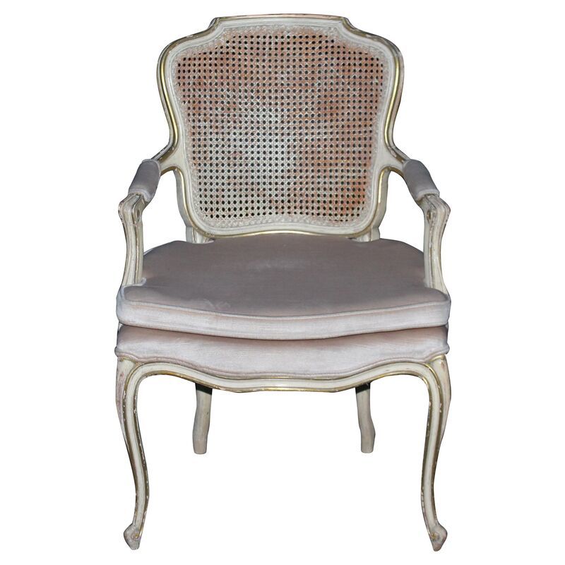 Louis XV-Style Caned Accent Chair | One Kings Lane