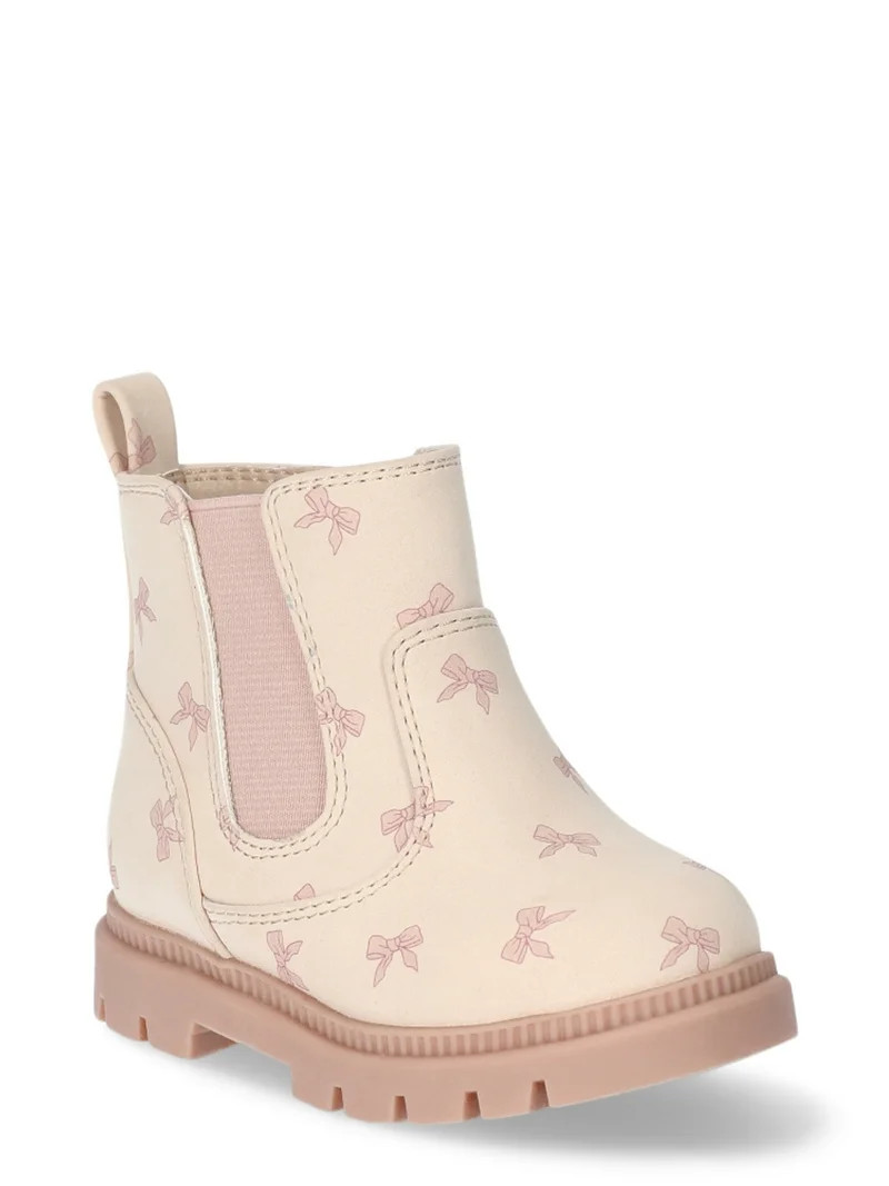 Wonder Nation Infant Girls’  Bow Chelsea Boots | Walmart (US)