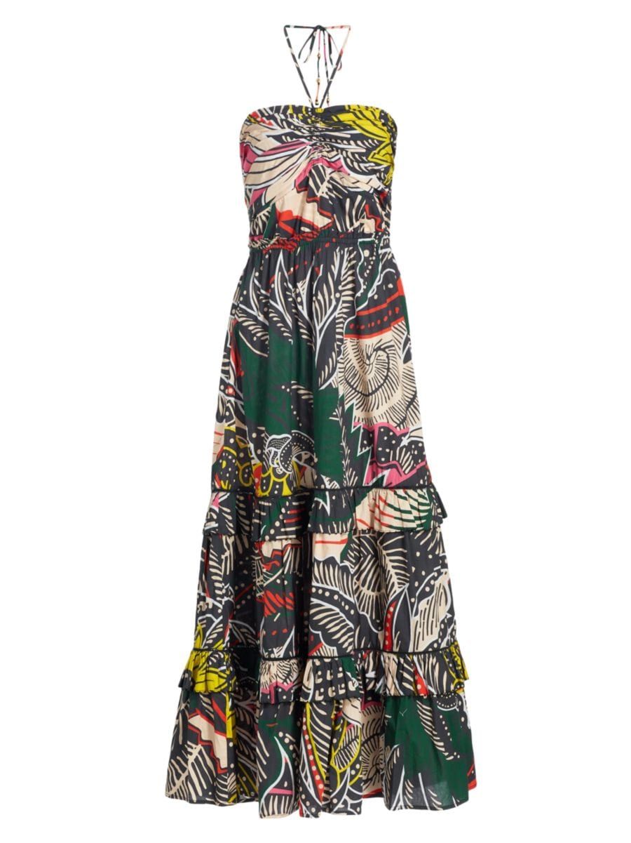 June Abstract Cotton Halter Maxi Dress | Saks Fifth Avenue
