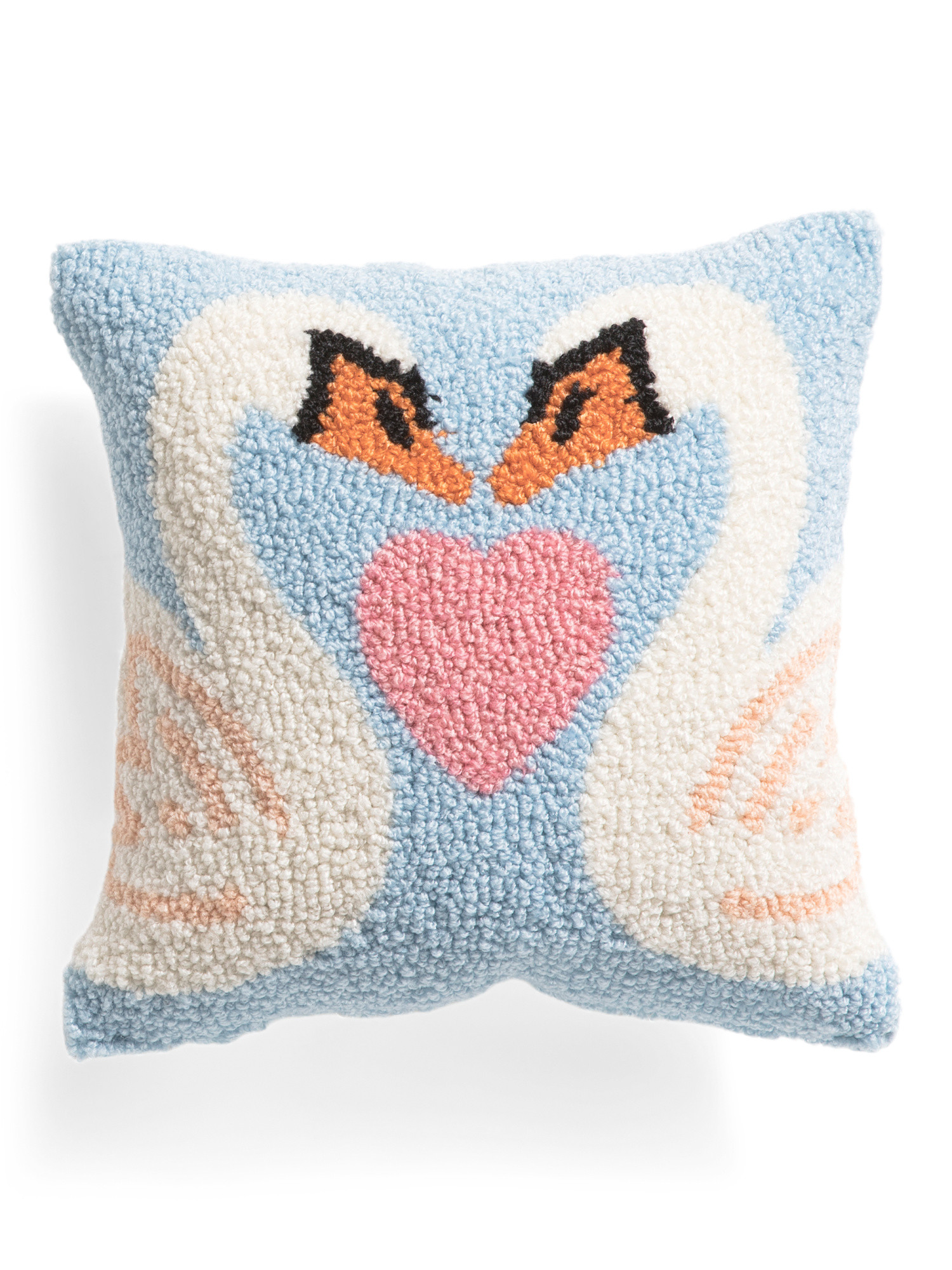 12x12 Swans Heart Hooked Pillow | TJ Maxx