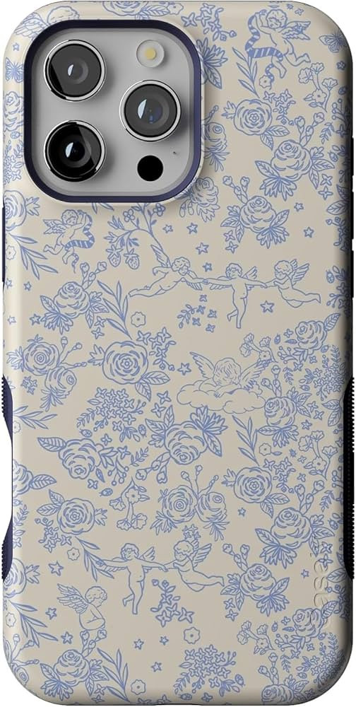 Casely iPhone 16 Pro Case | Cupid's Canvas | Periwinkle Floral Case | Compatible with MagSafe | B... | Amazon (US)