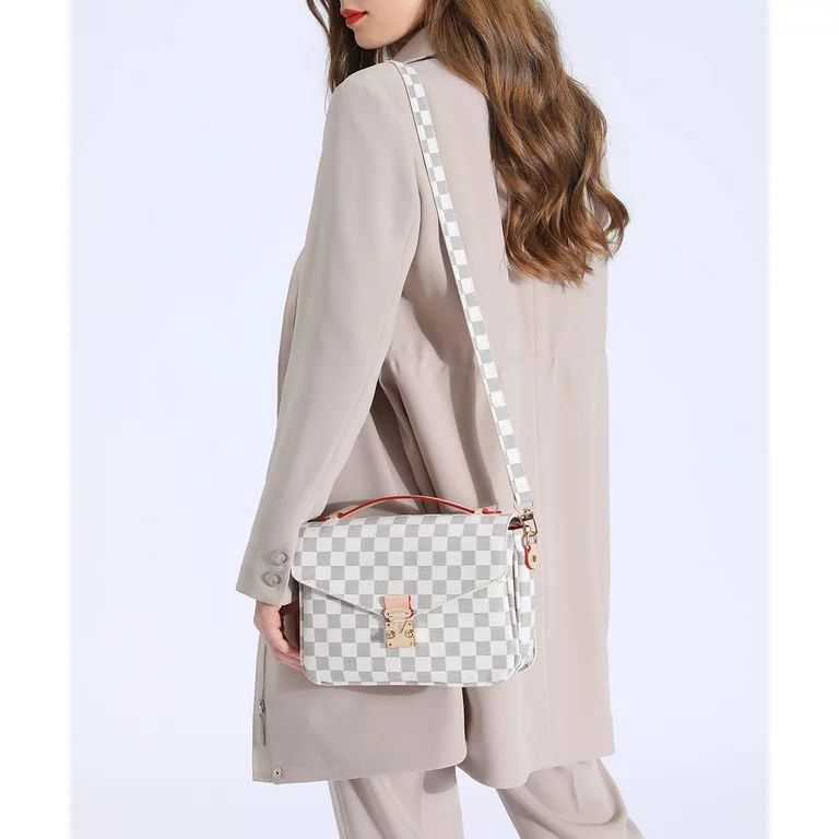 TWENTY FOUR White Checkered Cross Body Bag - Womens Purse Checkered Evening Bag Ladies Shoulder B... | Walmart (US)