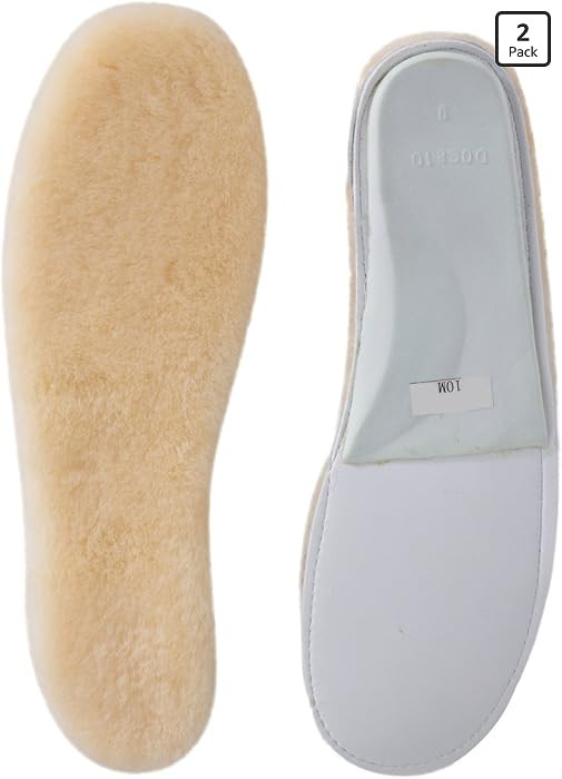 Sheepskin Insoles Women's Premium Think Wool Fur Fleece Inserts Cozy & Fluffy 9 1 Pack | Amazon (US)